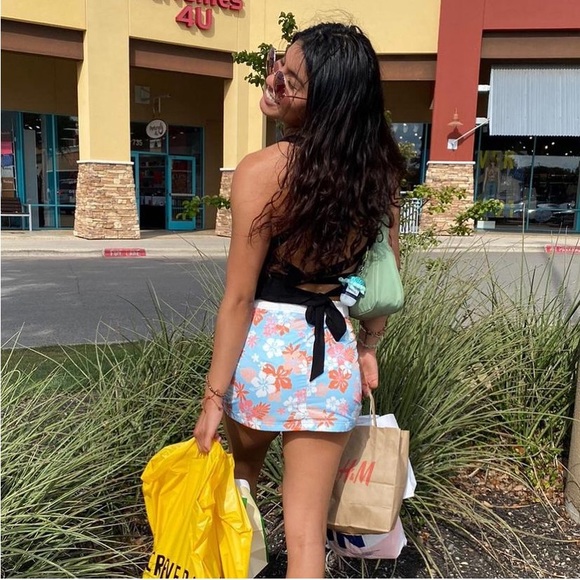 forever 21 coral tropics short skirt size xs - Picture 4 of 4